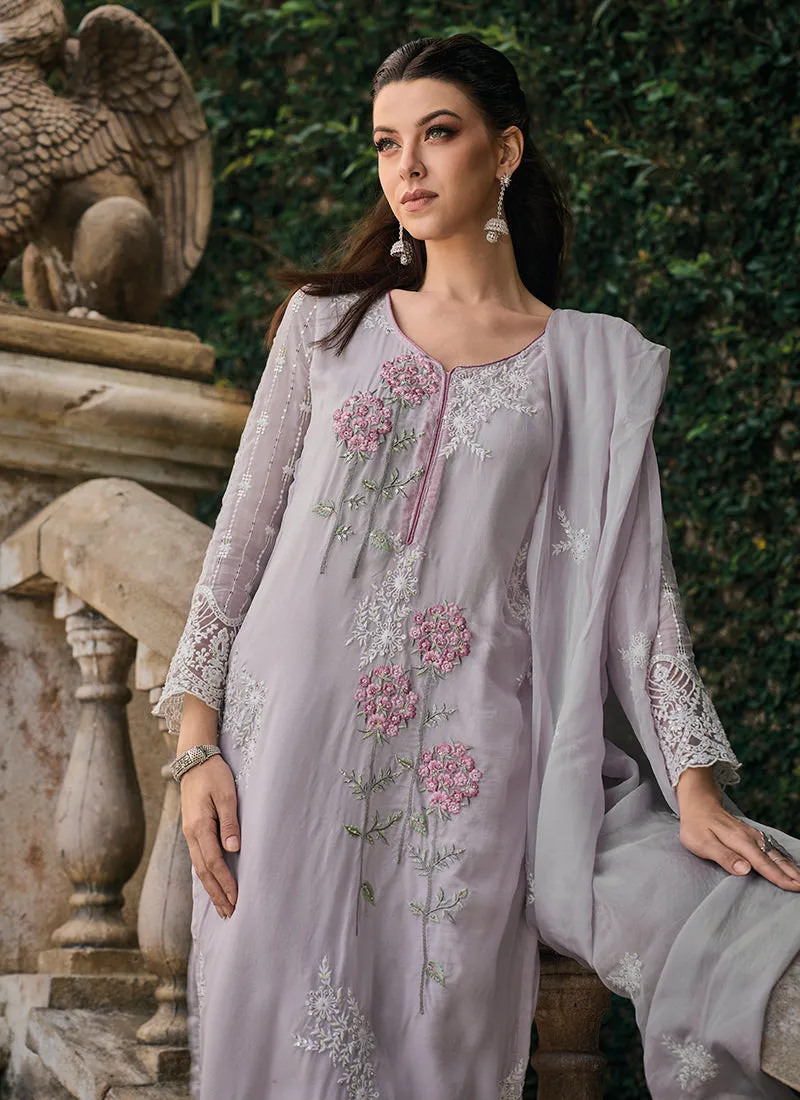 Lilac Purple Multi Embroidery Traditional Salwar Suit