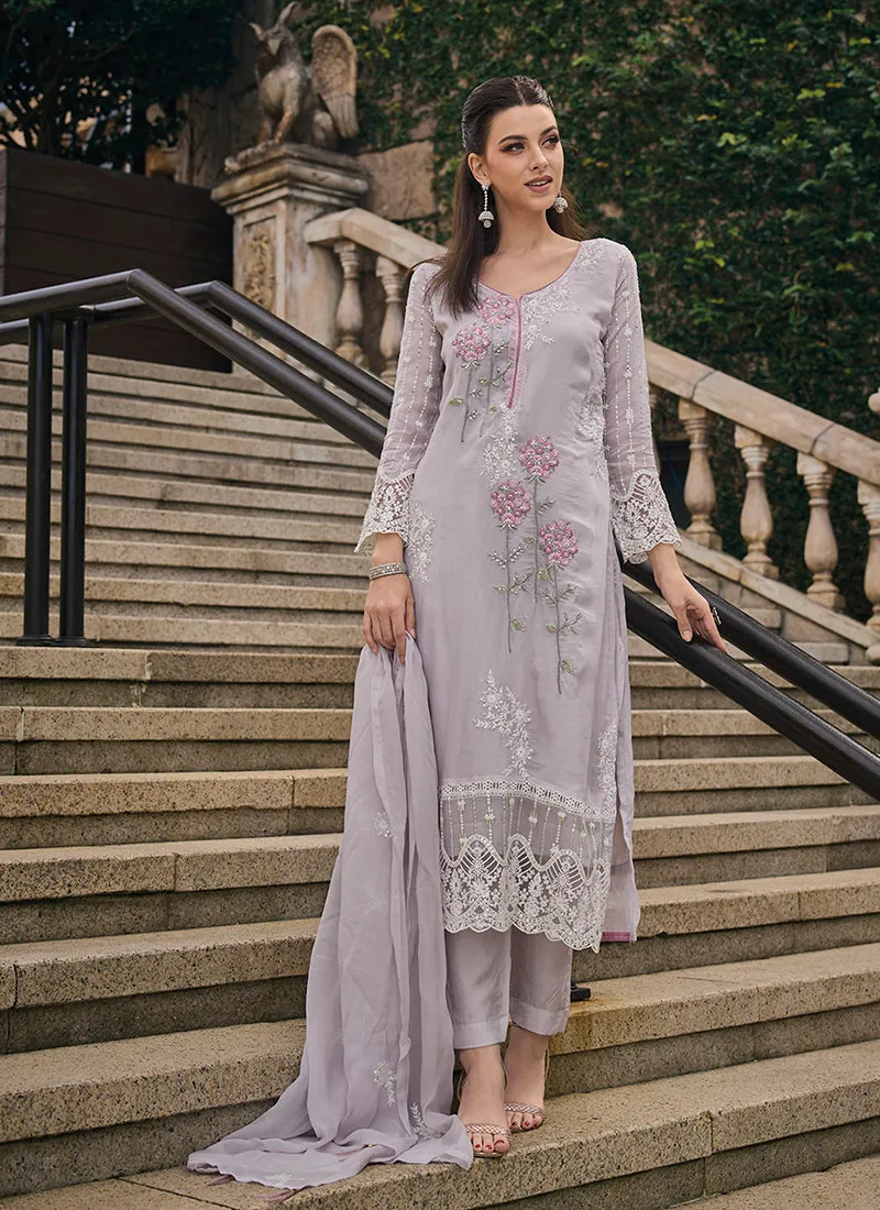 Lilac Purple Multi Embroidery Traditional Salwar Suit