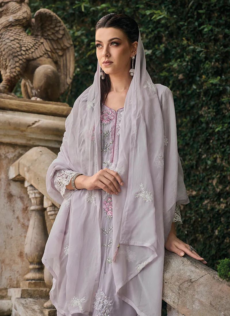 Lilac Purple Multi Embroidery Traditional Salwar Suit