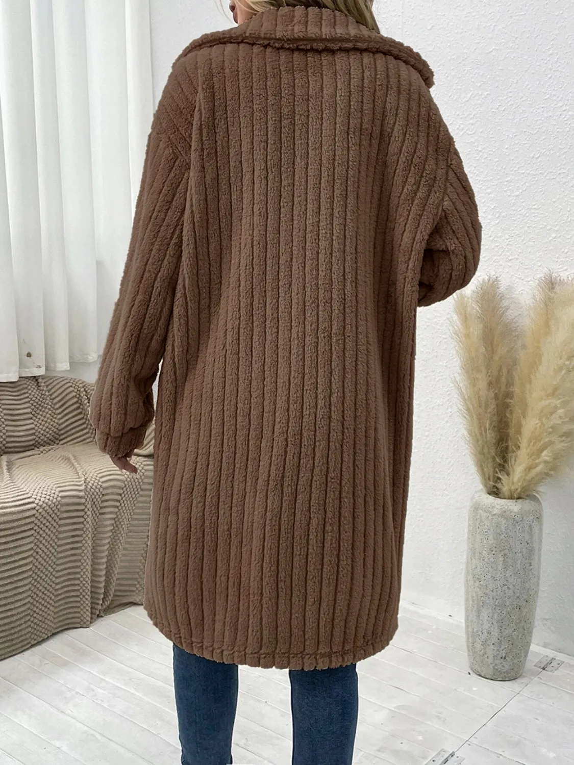 Lily Collared Neck Drop Shoulder Coat