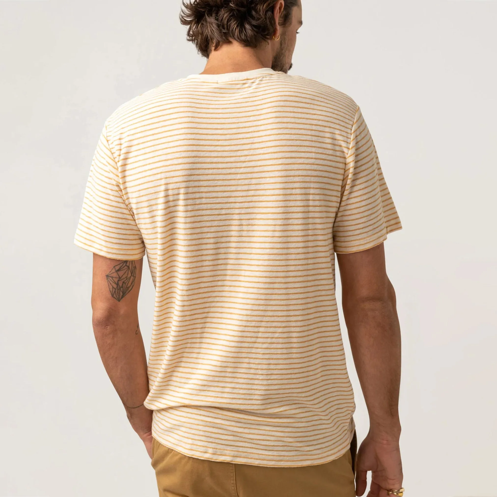 Linen Stripe Short Sleeve Henley