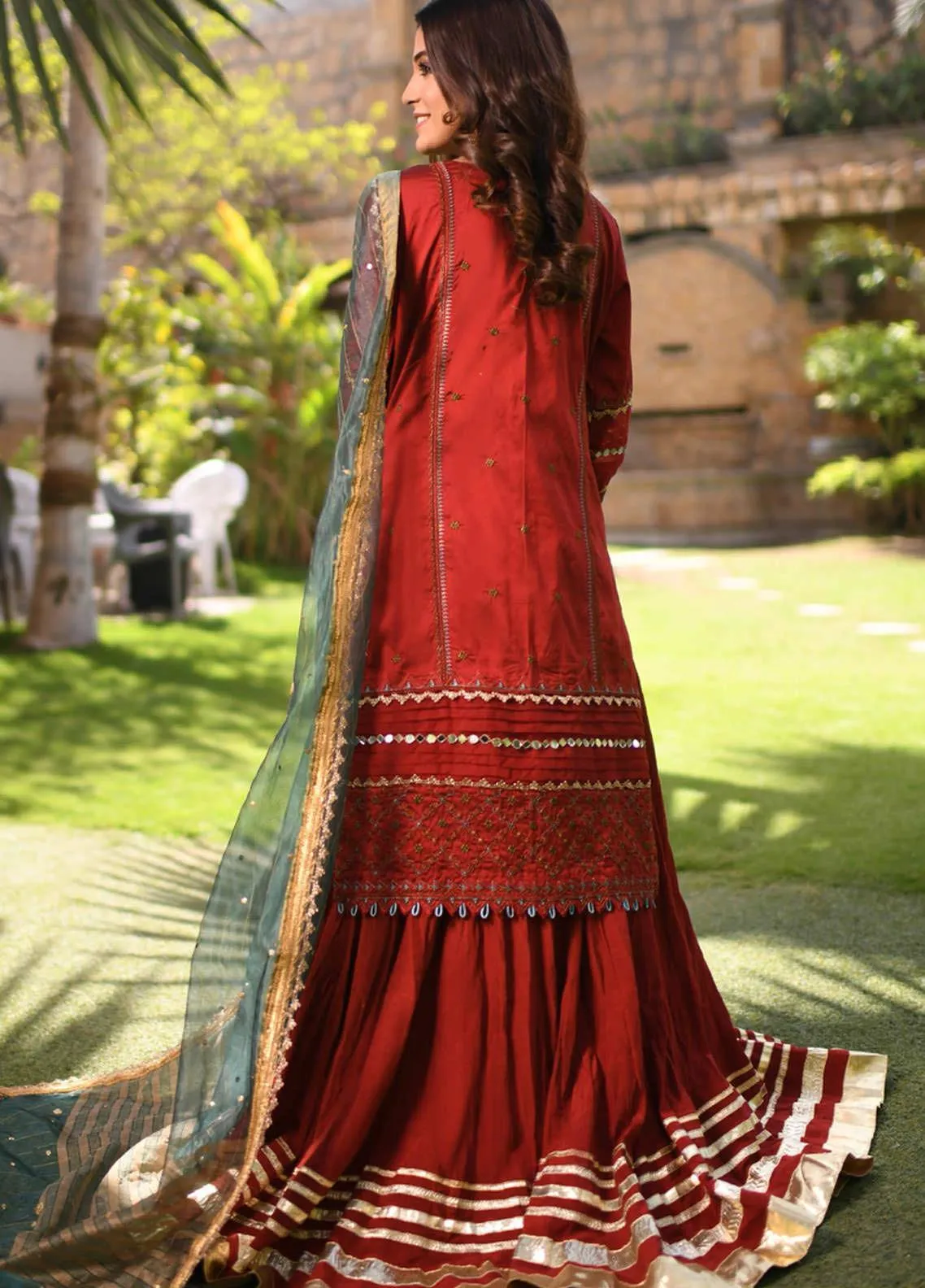 Long Kameez Sharara Pakistani Designer Eid Dress #PN499
