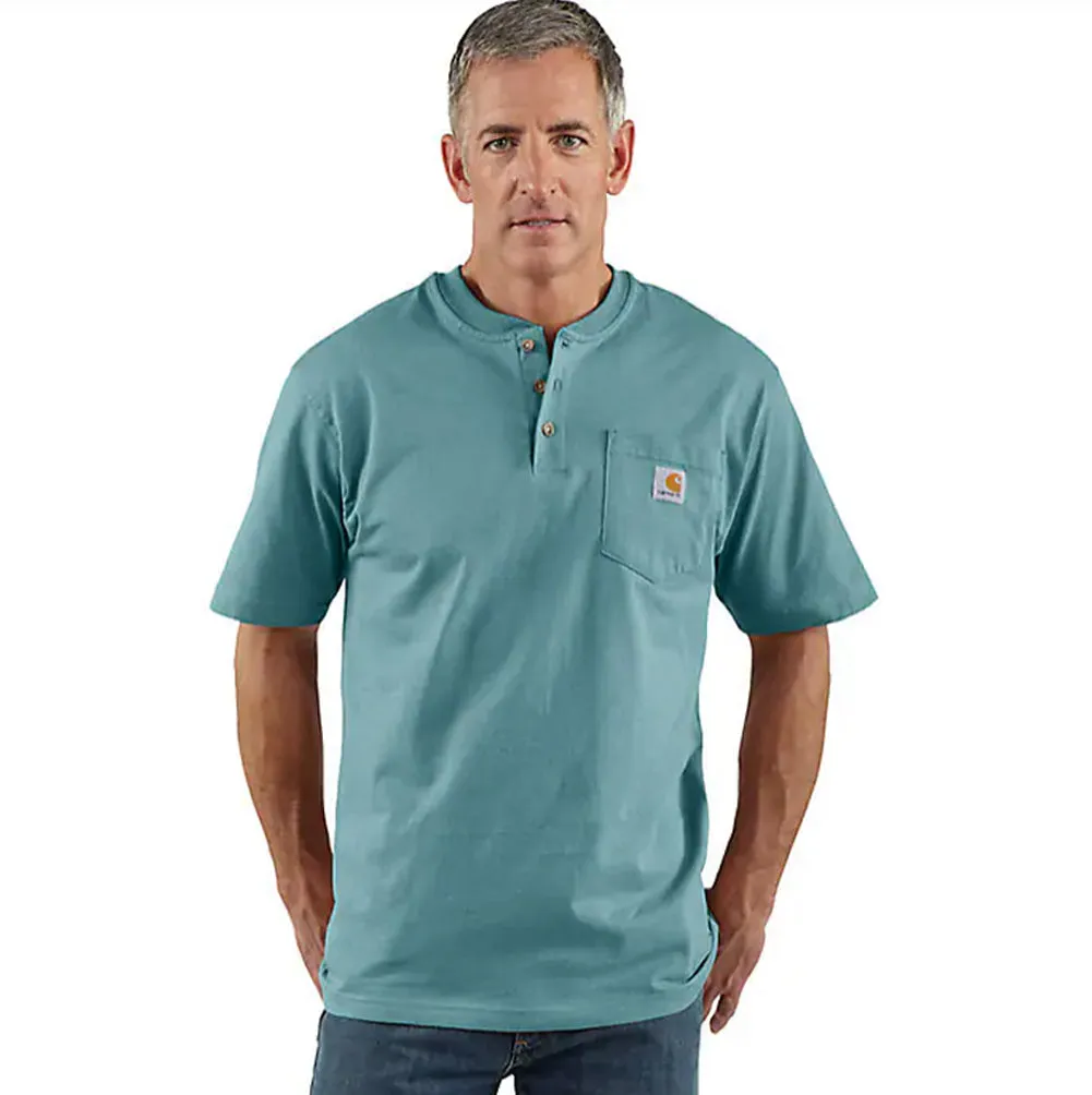 Loose Fit Heavyweight Short-Sleeve Pocket Henley T-Shirt - BIG - K84B