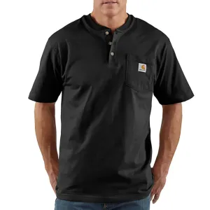 Loose Fit Heavyweight Short-Sleeve Pocket Henley T-Shirt - BIG - K84B