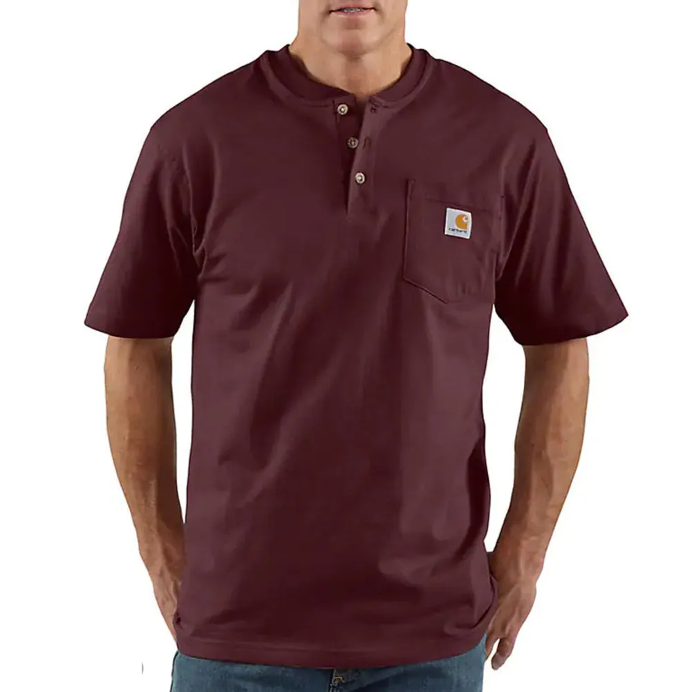 Loose Fit Heavyweight Short-Sleeve Pocket Henley T-Shirt - BIG - K84B