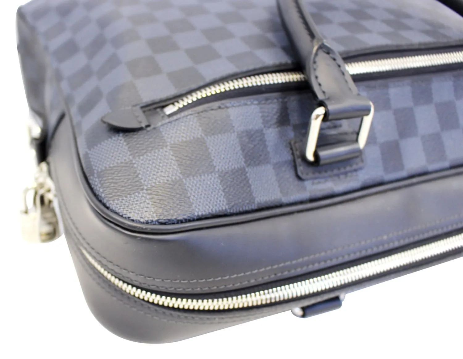 LOUIS VUITTON Cobalt Damier Canvas Porte-Document Business Briefcase Bag