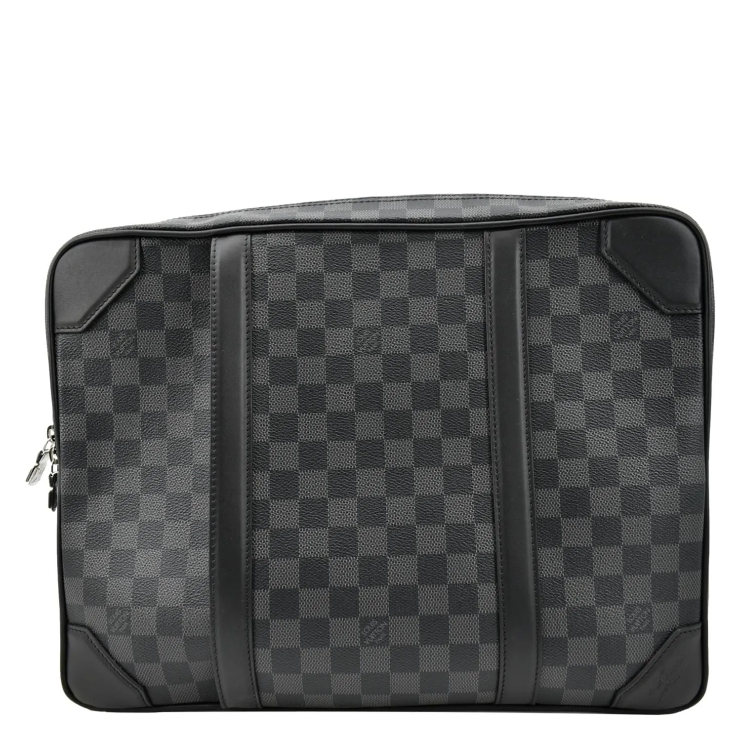 LOUIS VUITTON Damier Graphite Canvas Briefcase Backpack Bag Black