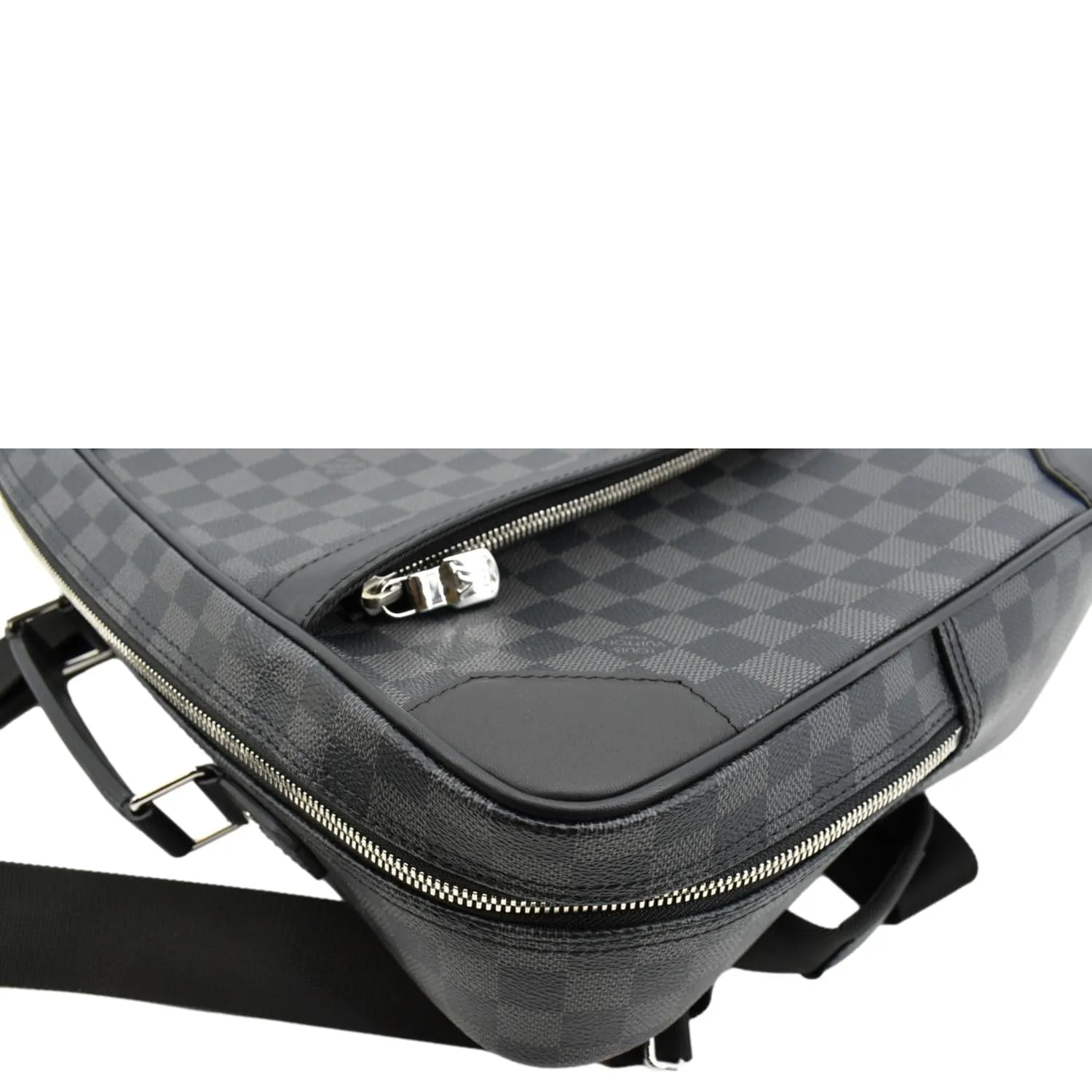 LOUIS VUITTON Damier Graphite Canvas Briefcase Backpack Bag Black