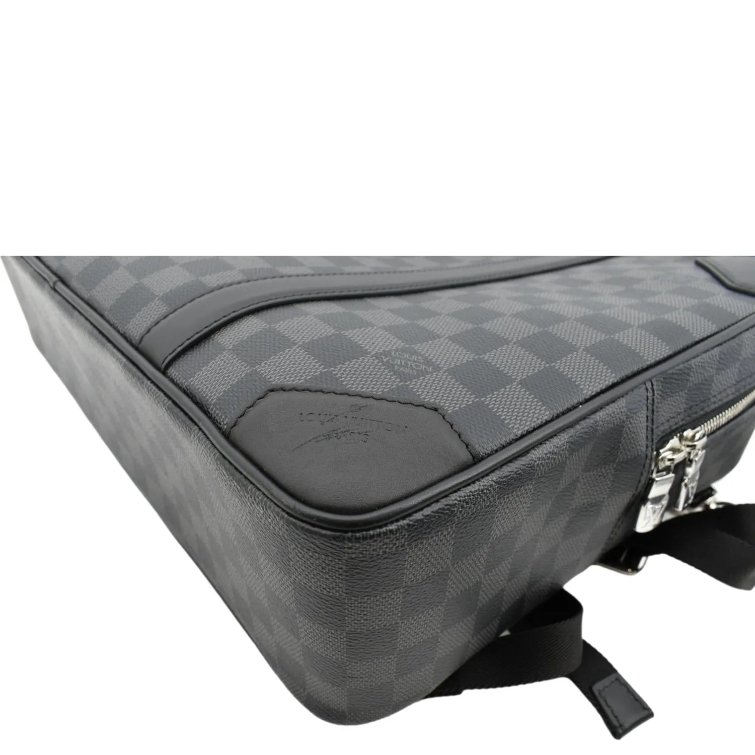 LOUIS VUITTON Damier Graphite Canvas Briefcase Backpack Bag Black