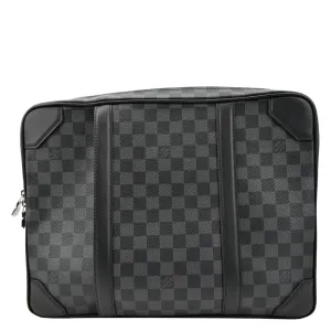 LOUIS VUITTON Damier Graphite Canvas Briefcase Backpack Bag Black