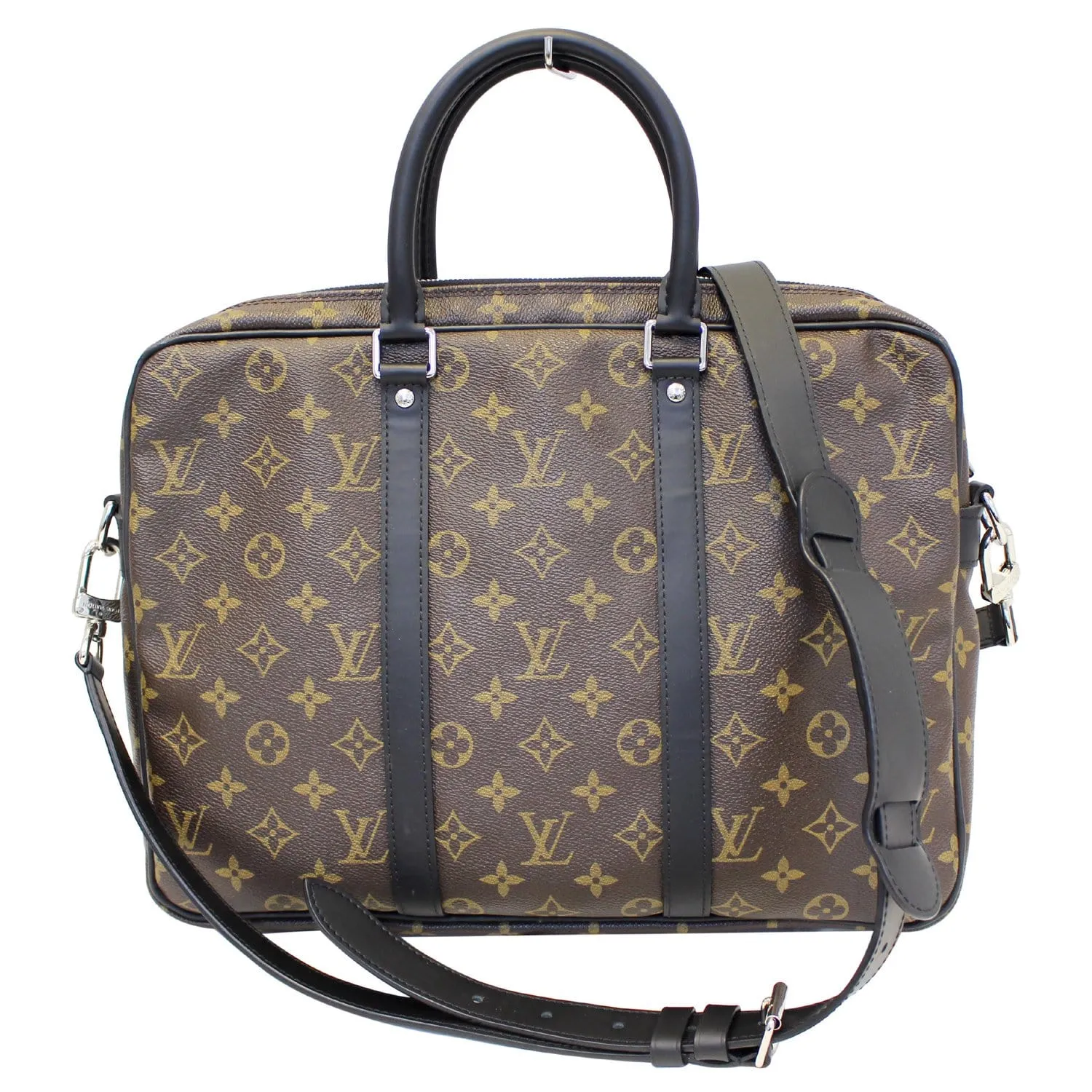 LOUIS VUITTON Porte-Documents Voyage PM Monogram Macassar Briefcase - 15% OFF