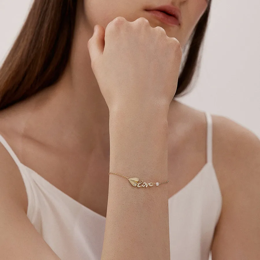 Love Paper Airplane Bracelet