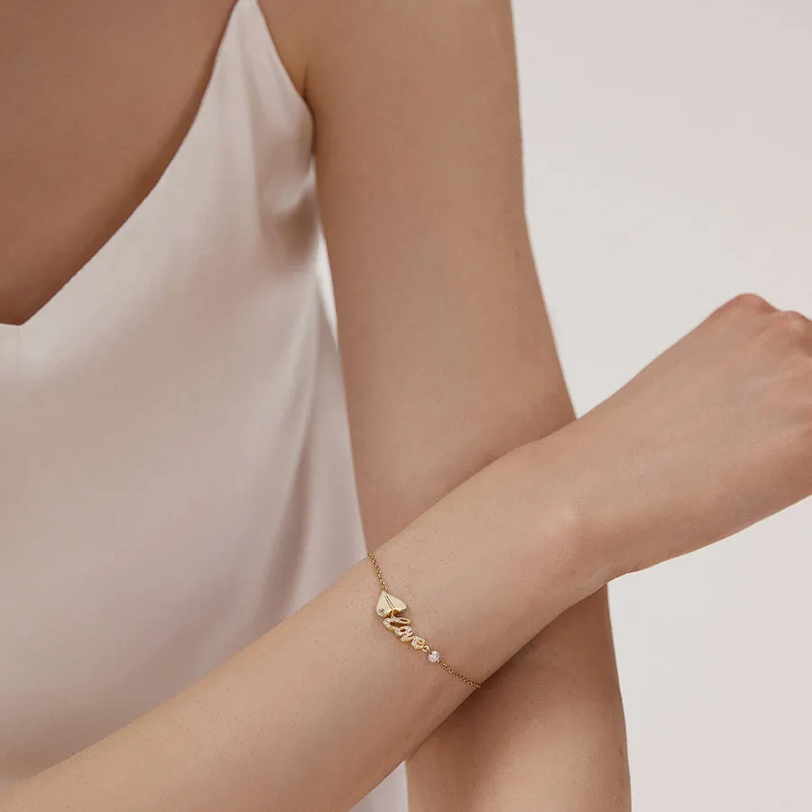 Love Paper Airplane Bracelet