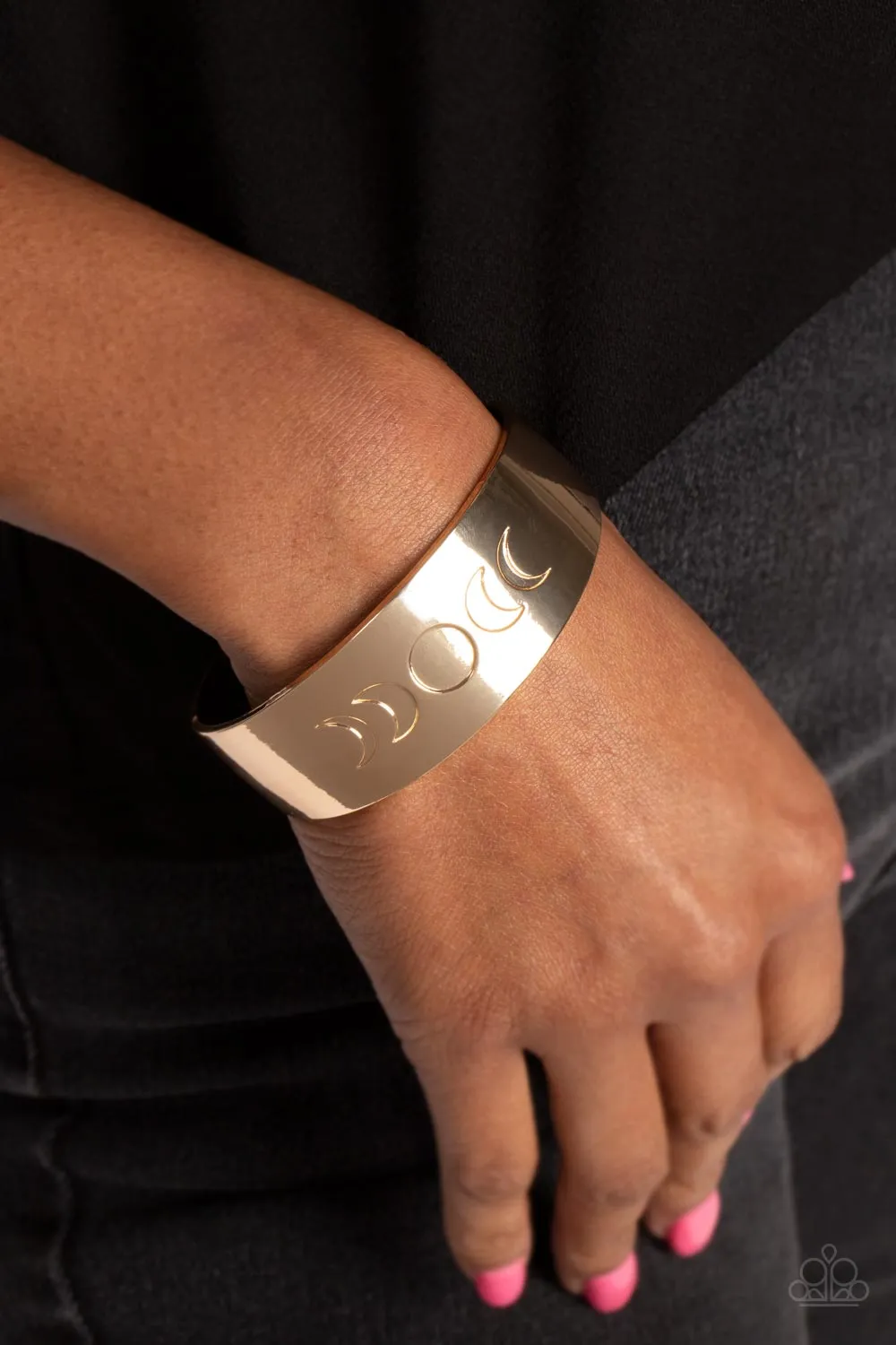 Lunar Effect - Gold Cuff Bracelet - Paparazzi Accessories