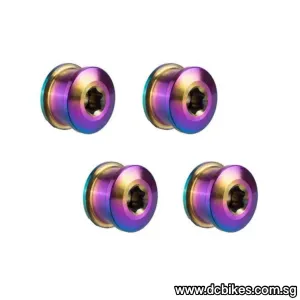 M8 X 6.5mm Oil Slick Single Speed MTB Titanium Chain Ring Bolts