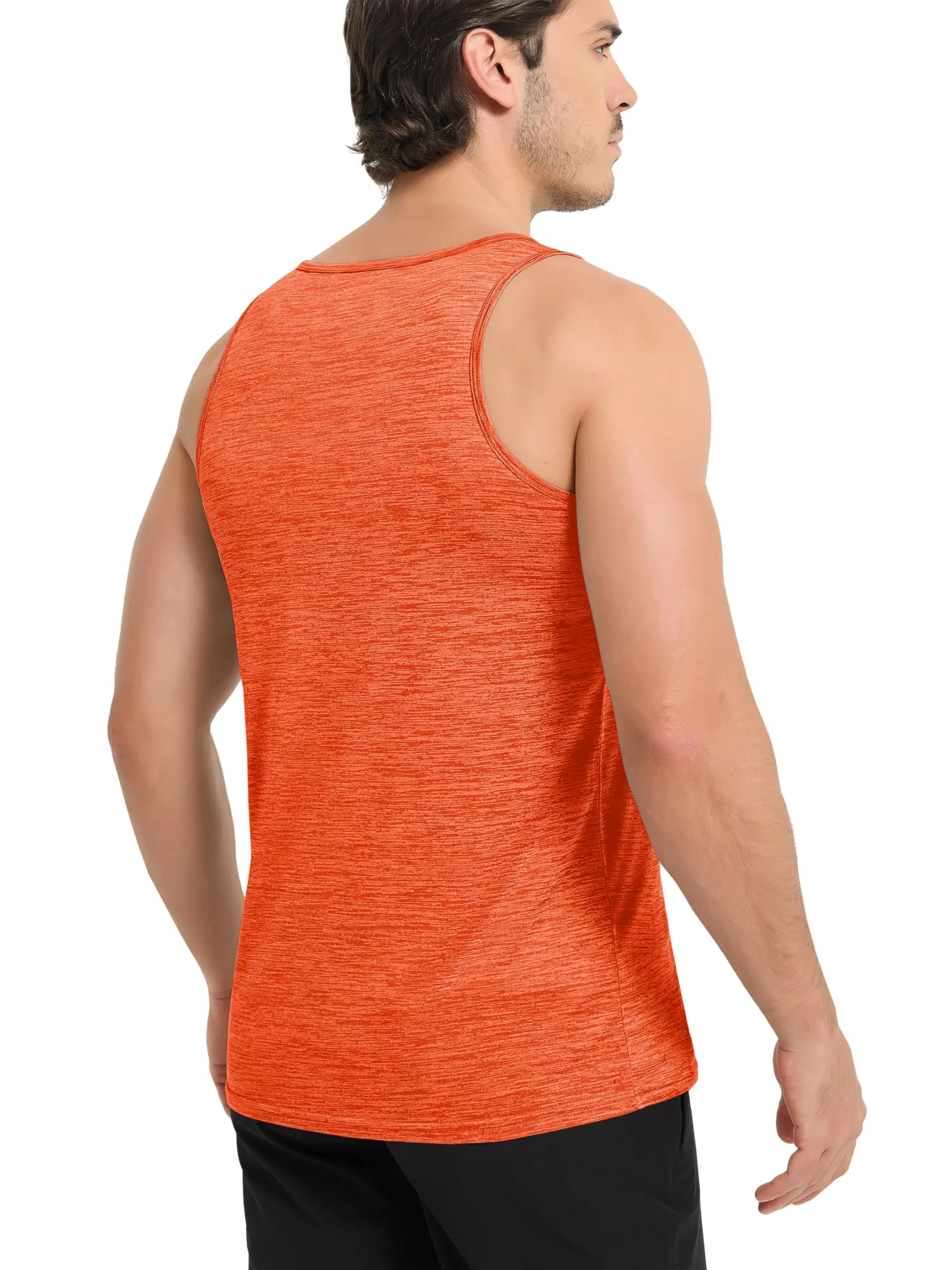 MAGCOMSEN Men's Tank Tops Dry Fit Workout Gym Running Summer Muscle Shirt Swim Athletic Tanks Top Orange