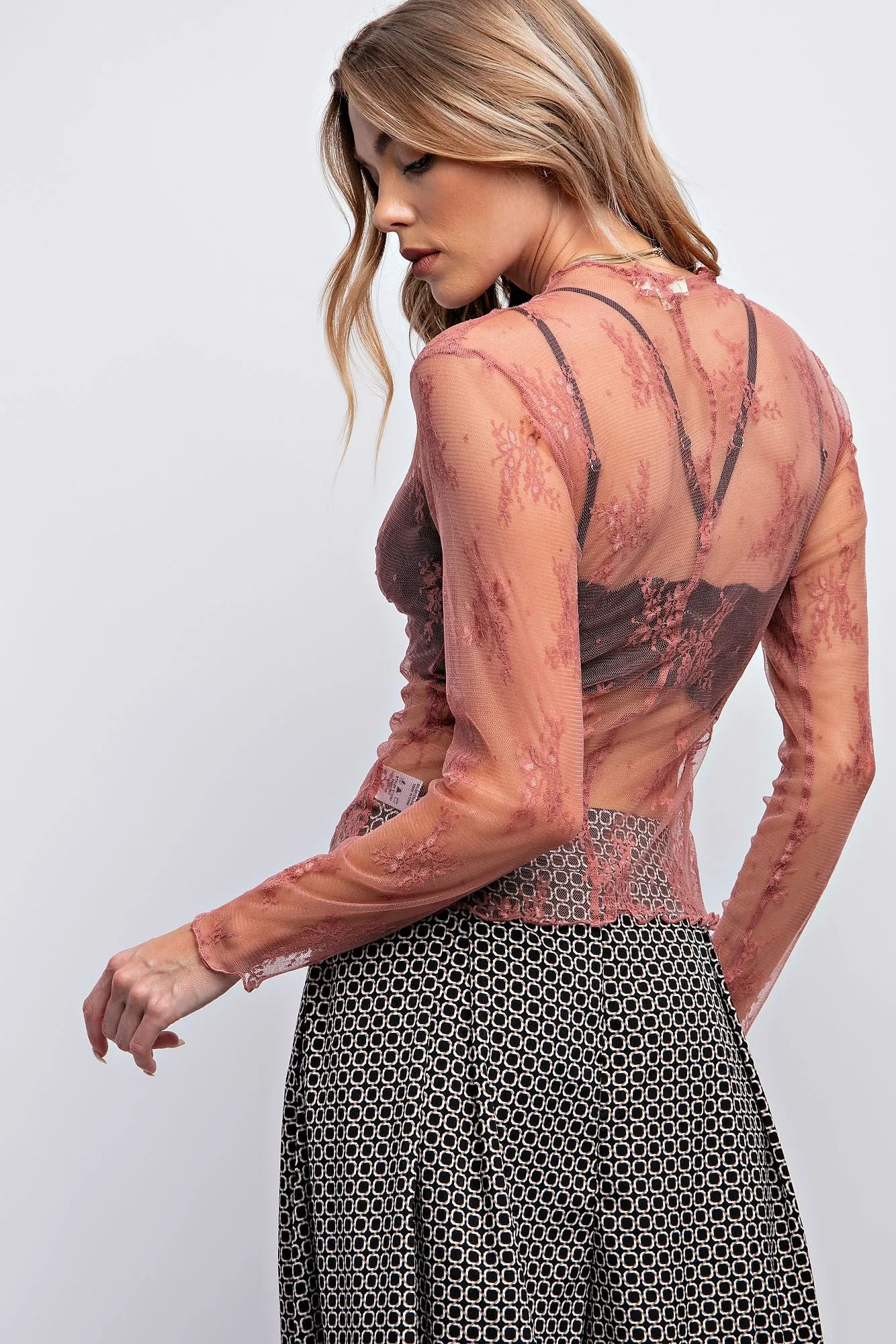 Mauve Lace Top