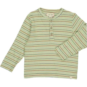 Me & Henry Adams Ribbed Henley - Olive Striped
