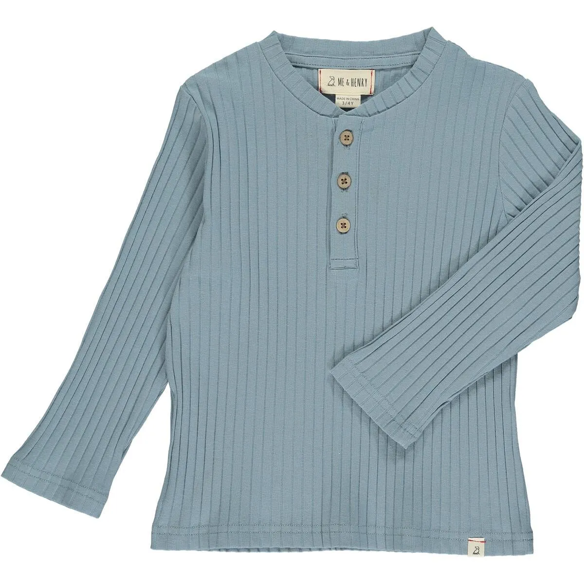 Me & Henry Adams Ribbed Henley - Slate