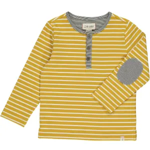 Me & Henry Mascot Henley Long Sleeve Top - Mustard Stripe