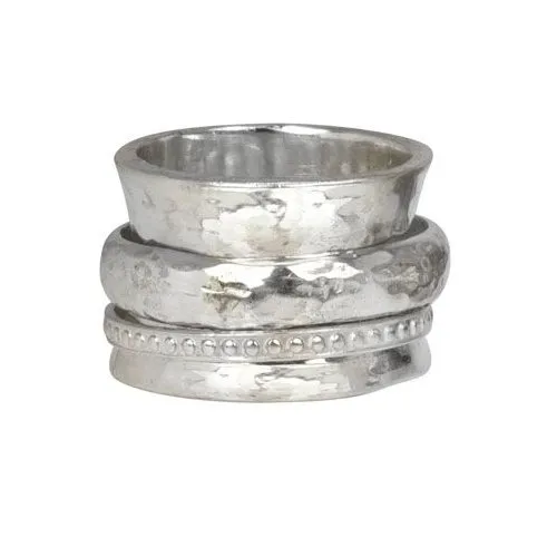 Meditation Ring Peace Sterling Silver Spinning Band
