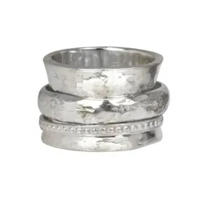 Meditation Ring Peace Sterling Silver Spinning Band