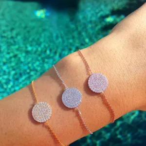 Medium Pave Disc Bracelet