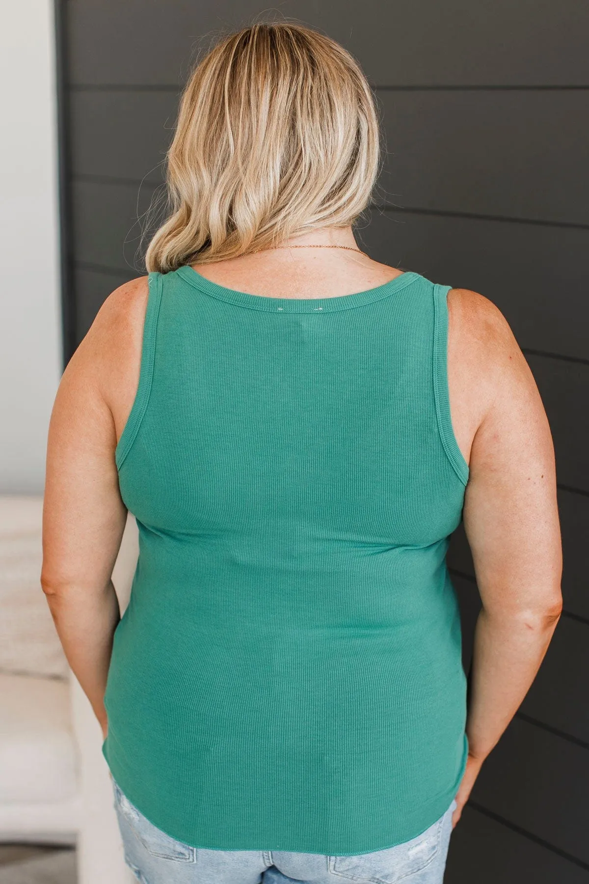 Memorable Moments Henley Tank Top- Green
