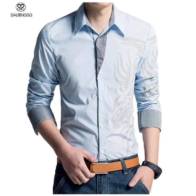 Men's Dragon Dress Shirt Up To 3XL