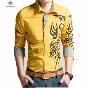 Men's Dragon Dress Shirt Up To 3XL