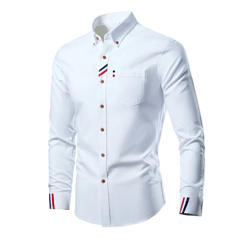 Men's High Collared Dress Shirt