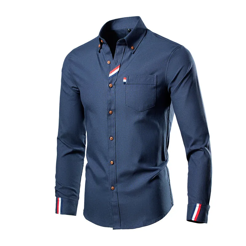 Men's High Collared Dress Shirt