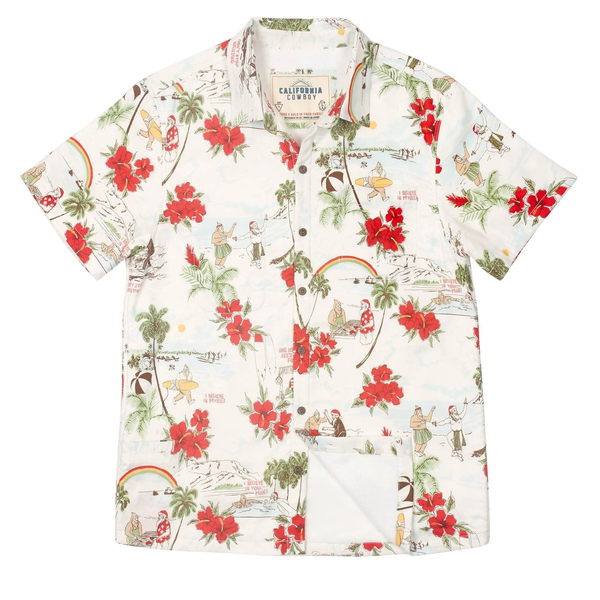 Men’s High Water Shirt - Believe, White Sand