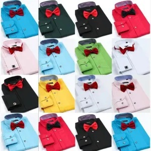 Men's London Busines Shirt With Solid Tie