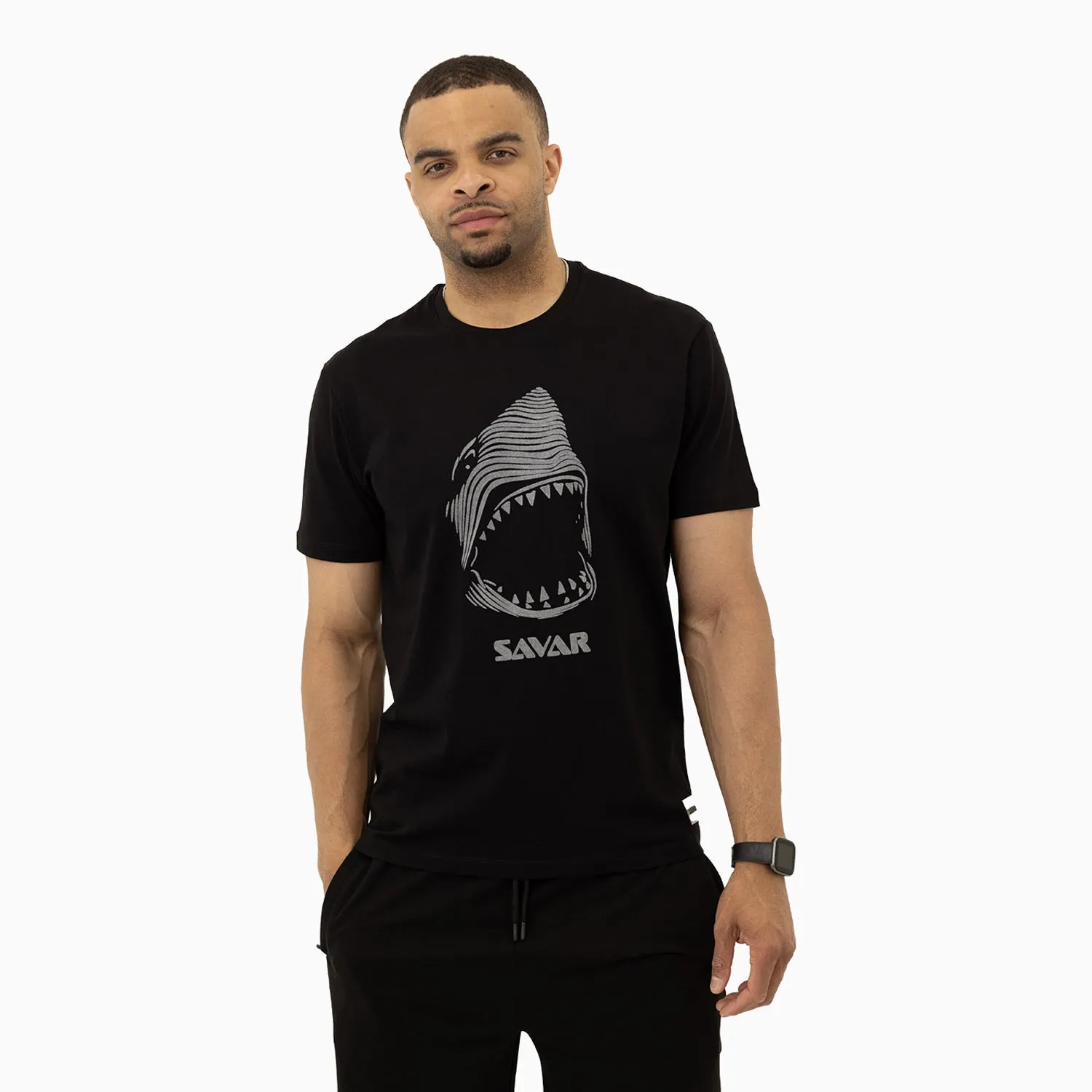 Men's Savar Shark Short Sleeve Logo T-Shirt