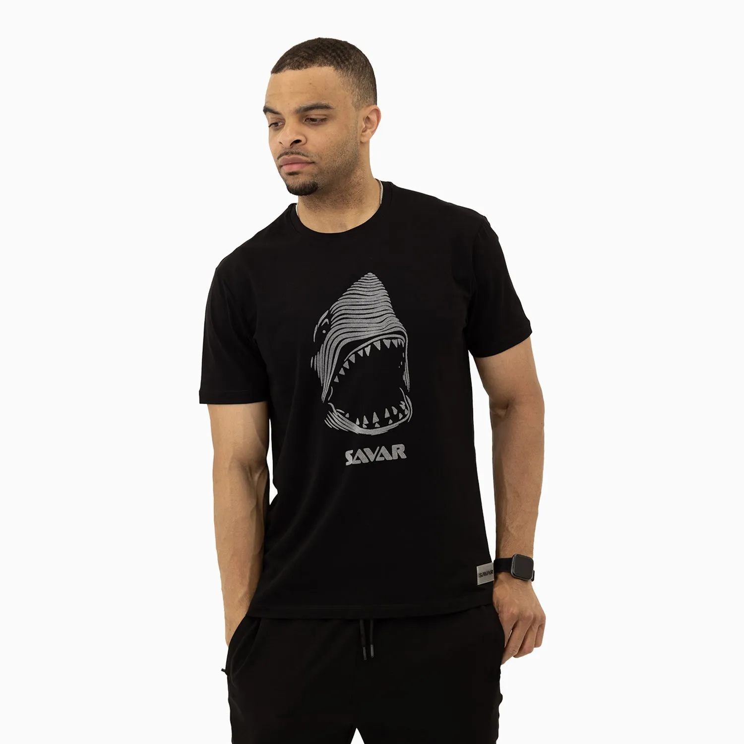 Men's Savar Shark Short Sleeve Logo T-Shirt