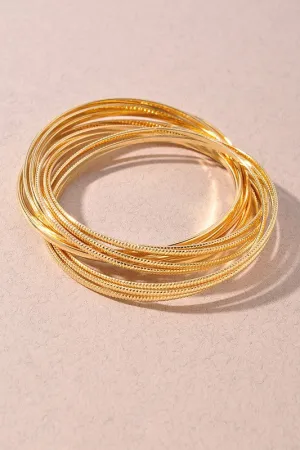 Metal Bangle Multi Bracelet Set