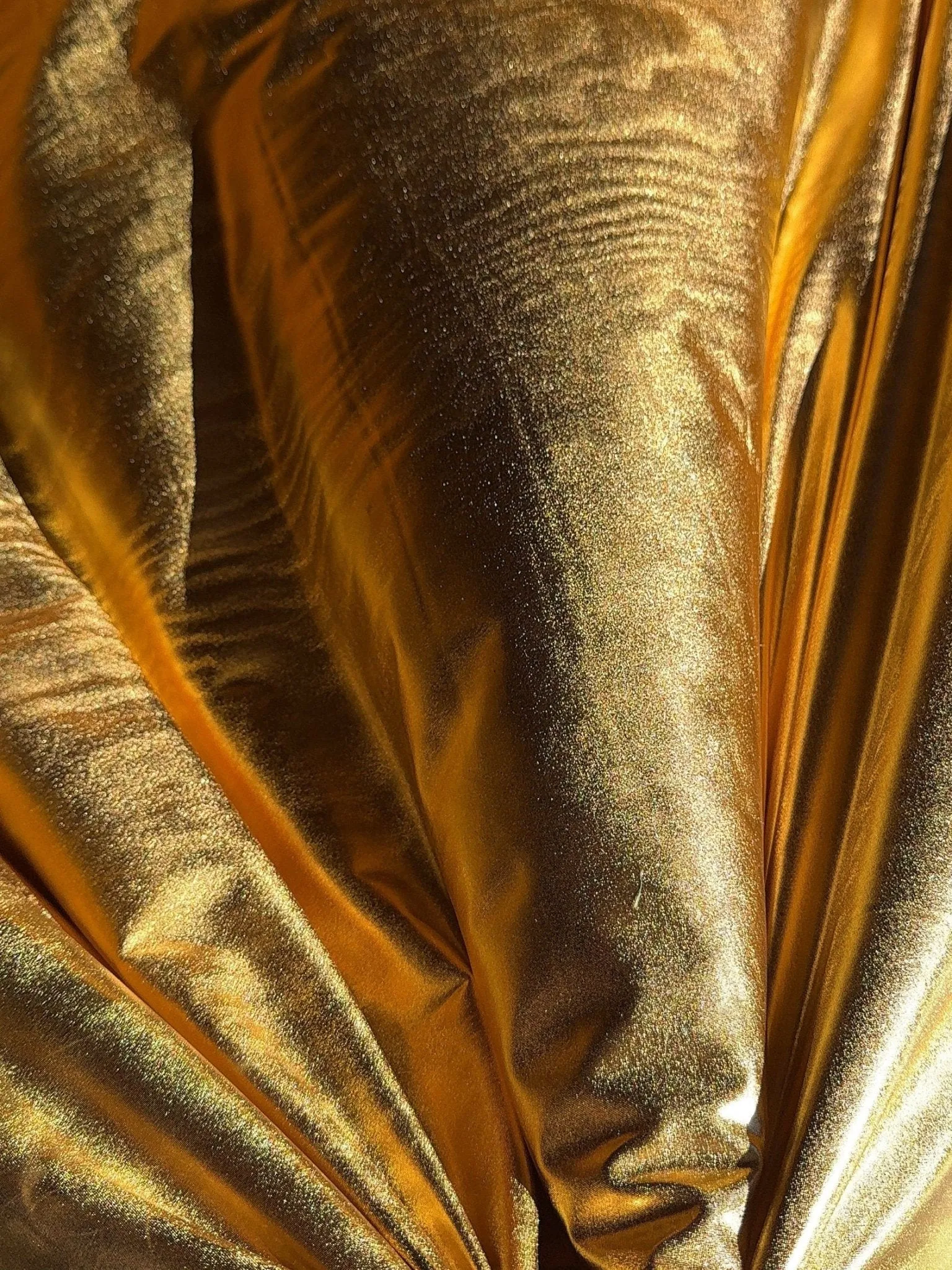 Metallic Gold Foil Spandex Lame Fabric