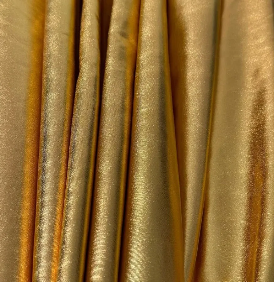 Metallic Gold Foil Spandex Lame Fabric