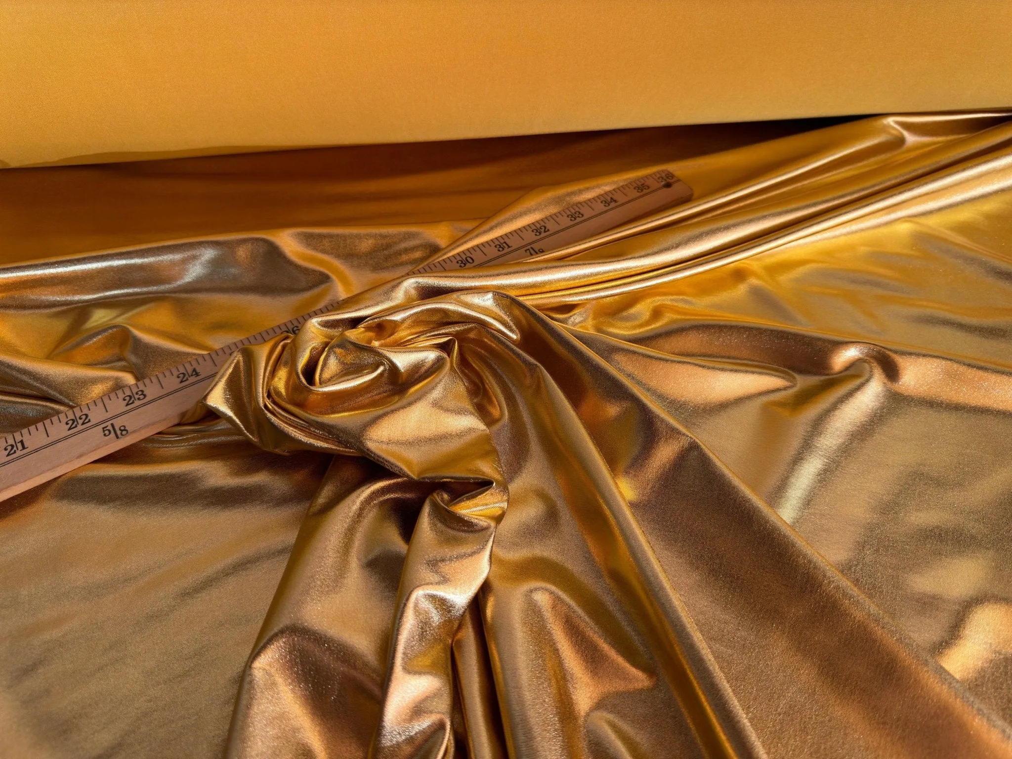Metallic Gold Foil Spandex Lame Fabric
