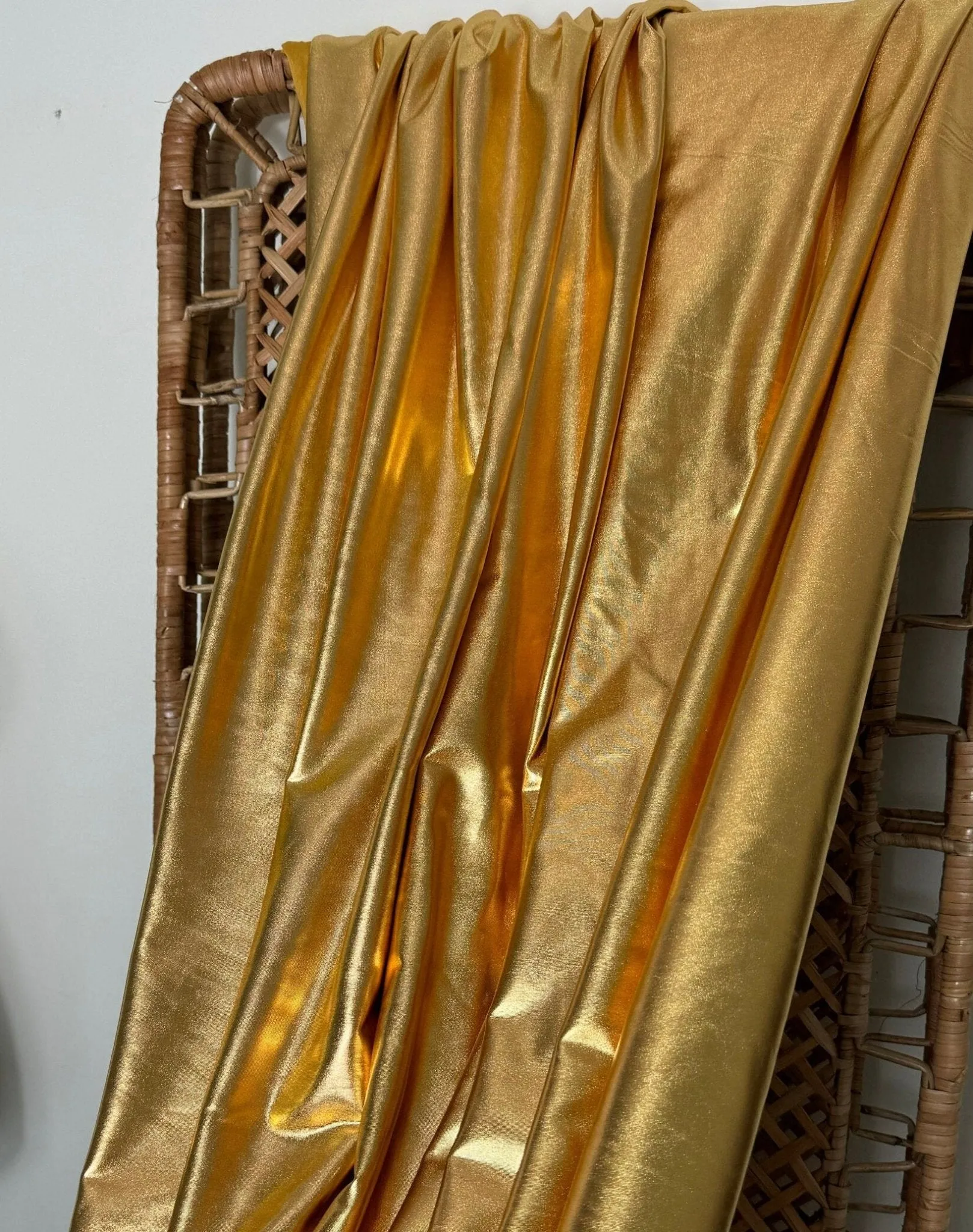 Metallic Gold Foil Spandex Lame Fabric