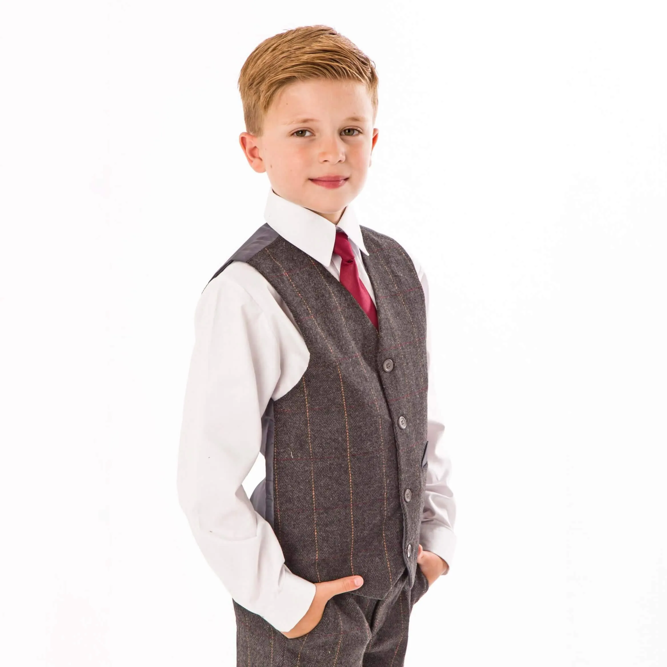 Michael - Grey Tweed Check 4 Piece Suit