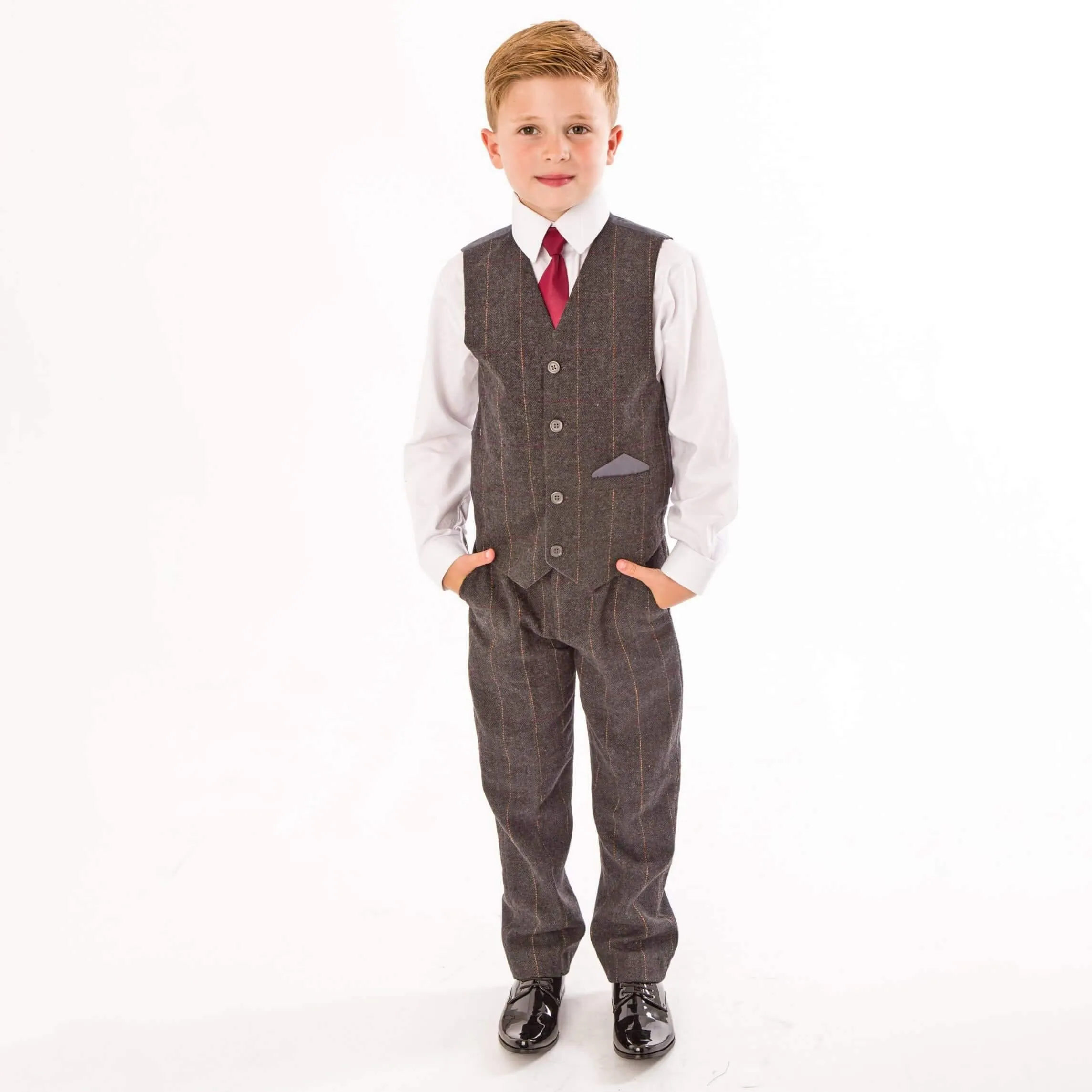 Michael - Grey Tweed Check 4 Piece Suit