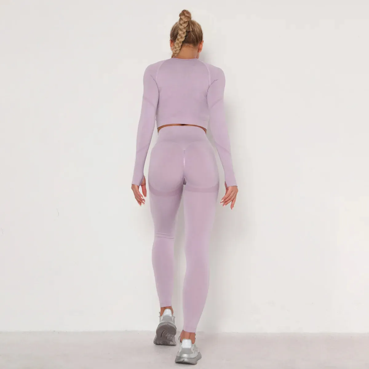 Mika -  Long Sleeve Yoga Crop Top Yoga Set