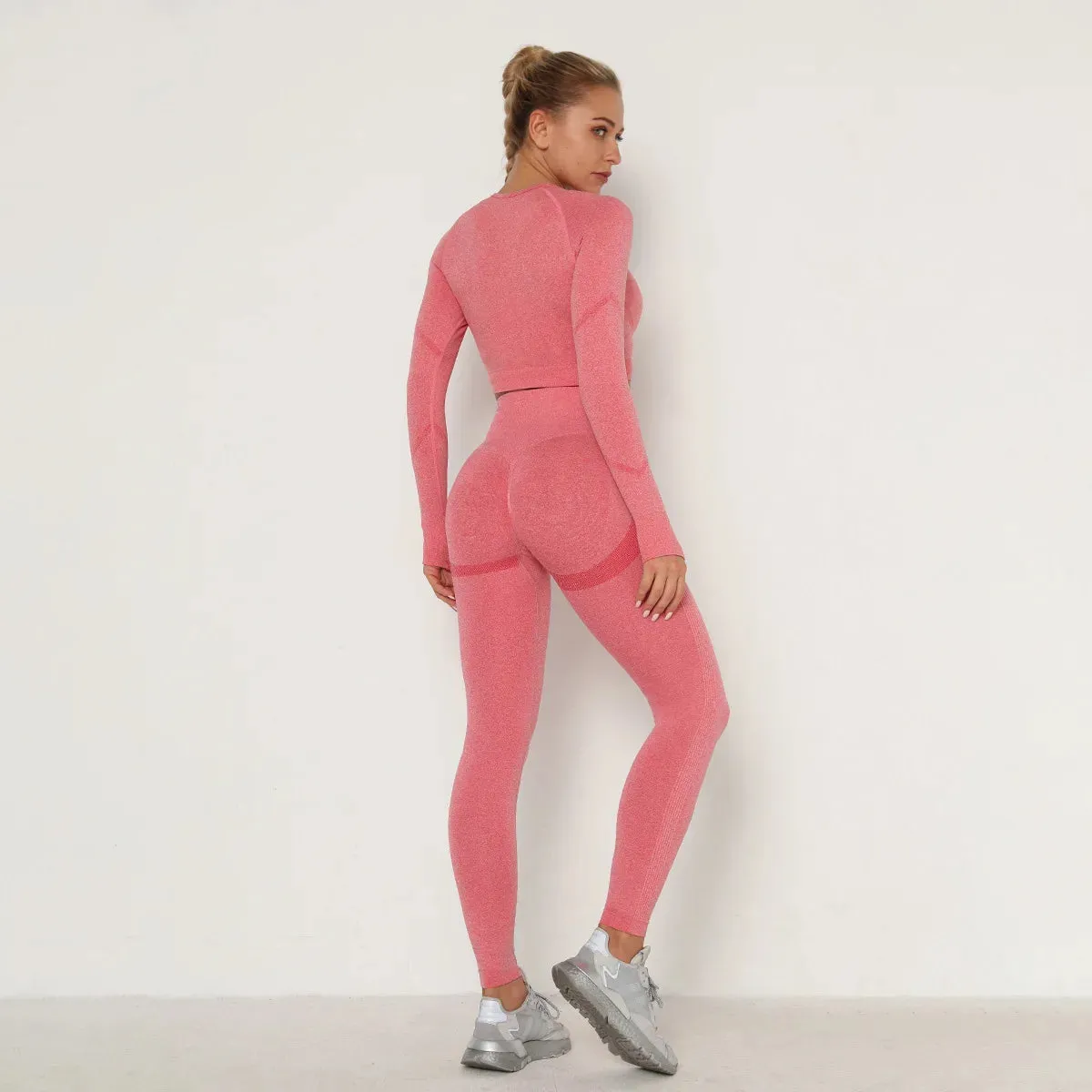 Mika -  Long Sleeve Yoga Crop Top Yoga Set