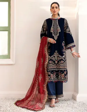 MK-301 | Emaan Adeel Makhmal Collection 2022 | Unstitched & Stitched Embroidered  Valvet Suits