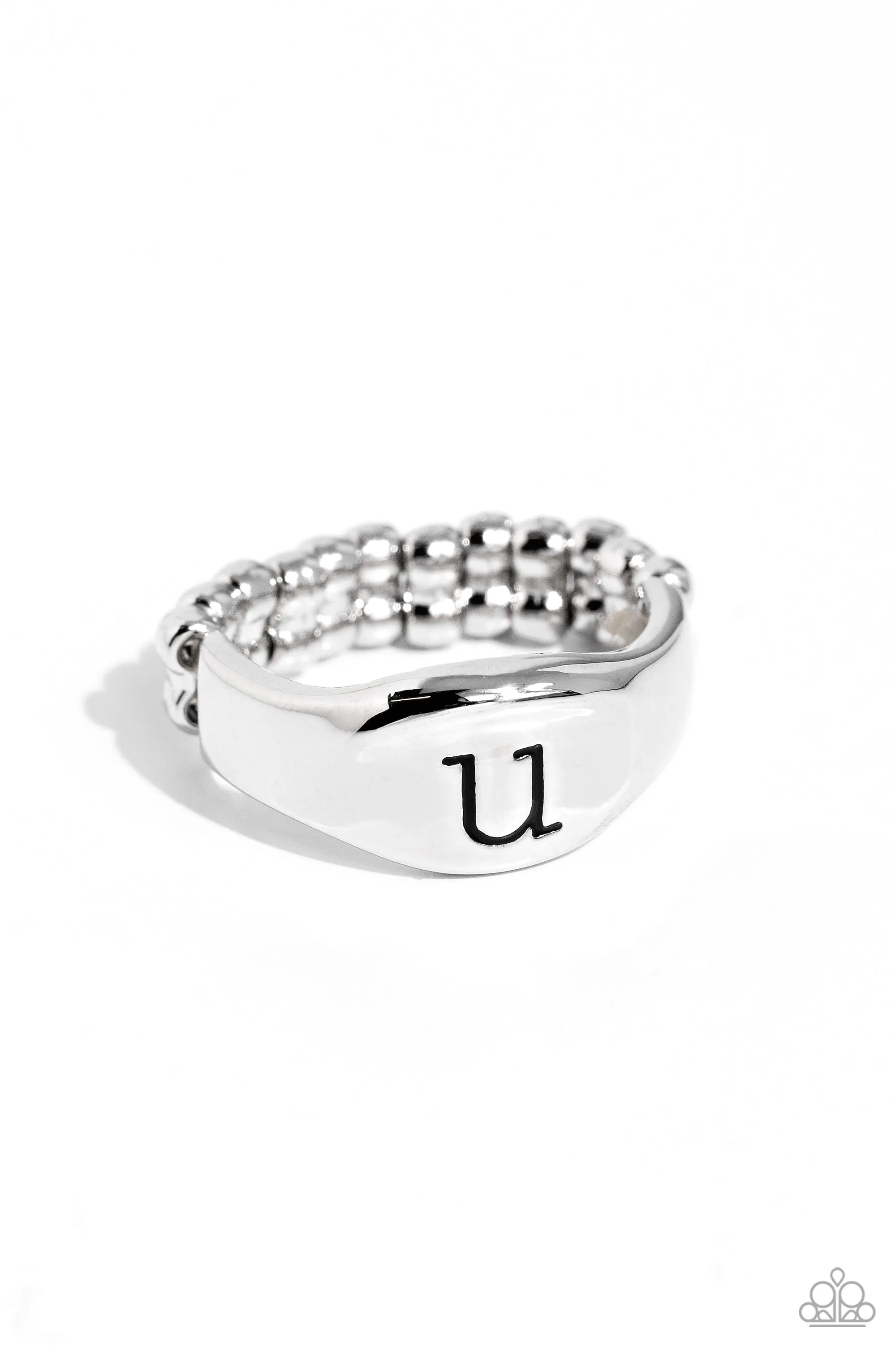 Monogram Memento - Silver - U Ring - Paparazzi Accessories