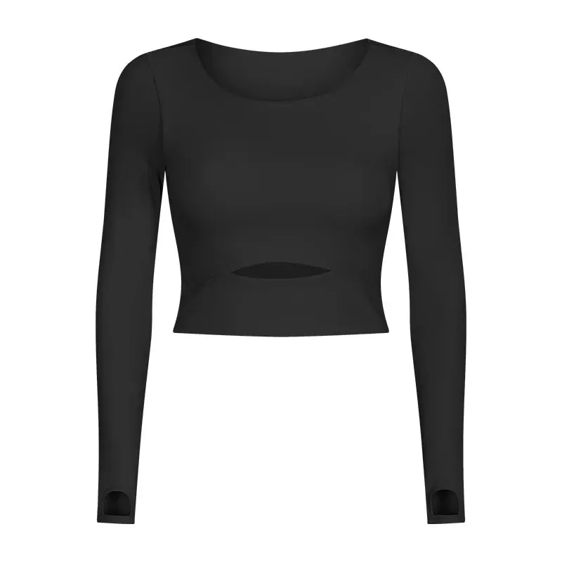 Move Like Diva Women's Seamless Long Sleeve Yoga Crop Top