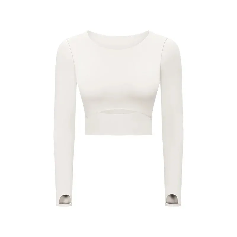 Move Like Diva Women's Seamless Long Sleeve Yoga Crop Top