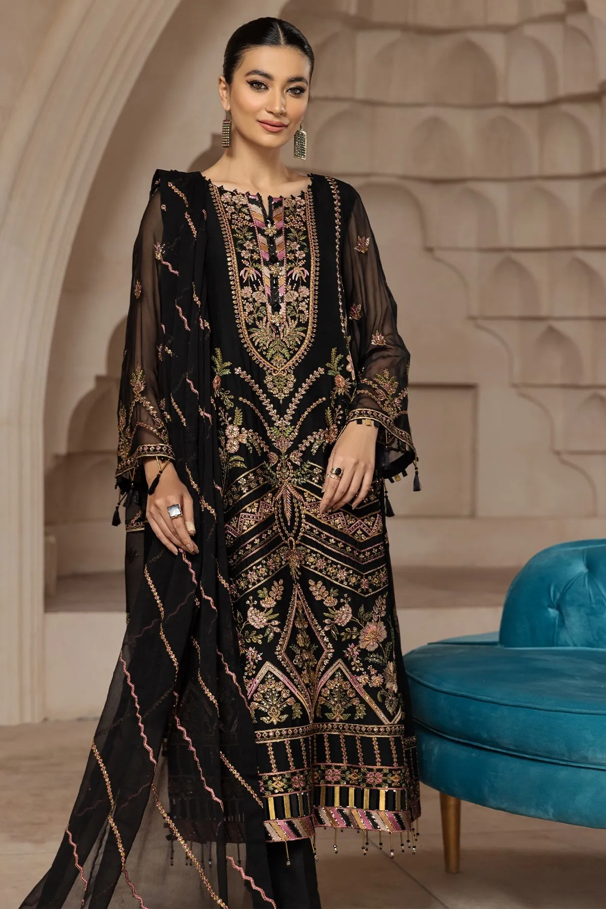 Muberra  | Alizeh Fashion Muhtesem Festive Collection 2022 | Unstitched Embroidered Chiffon Suits